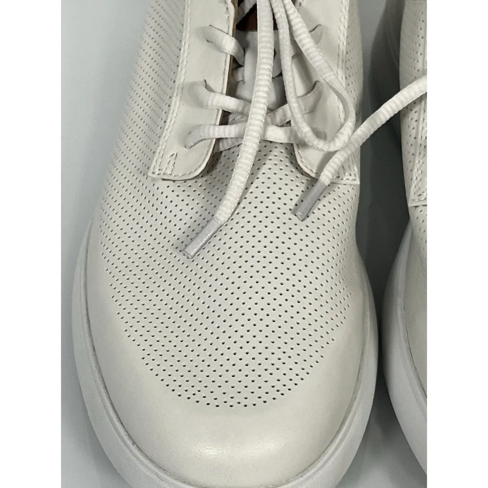 Johnston & Murphy Men's Size 11 Ackerson Plain Toe‎ White Leather Oxford Shoes